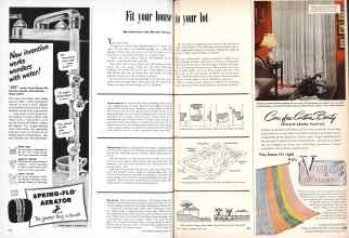 Better Homes & Gardens April 1950 Magazine Article: Fit your house to your lot