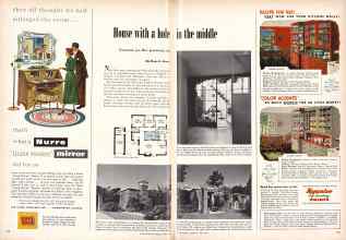 Better Homes & Gardens April 1950 Magazine Article: House with a hole in the middle