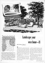Better Homes & Gardens May 1950 Magazine Article: Landscape your own home--IV