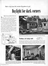 Better Homes & Gardens May 1950 Magazine Article: Daylight for dark corners