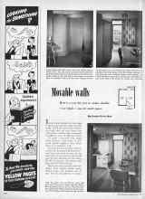 Better Homes & Gardens May 1950 Magazine Article: Movable walls