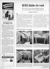 Better Homes & Gardens May 1950 Magazine Article: QUICK finishes for wood