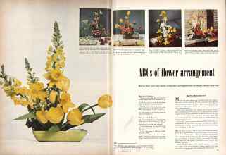 Better Homes & Gardens May 1950 Magazine Article: ABCs of flower arrangement