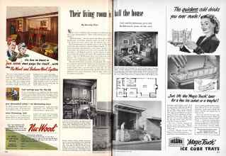 Better Homes & Gardens May 1950 Magazine Article: Their living room is half the house
