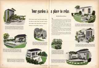 Better Homes & Gardens June 1950 Magazine Article: Your garden is a place to relax