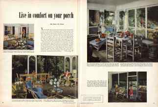 Better Homes & Gardens June 1950 Magazine Article: Live in comfort on your porch