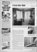 Better Homes & Gardens July 1950 Magazine Article: Vertical fabric blinds