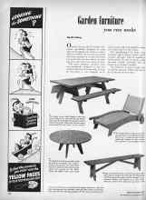 Better Homes & Gardens July 1950 Magazine Article: Garden furniture you can make