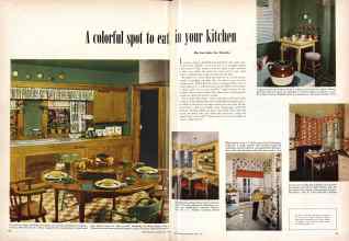 Better Homes & Gardens July 1950 Magazine Article: A colorful spot to eat in jour kitchen
