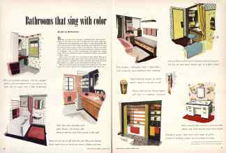 Better Homes & Gardens September 1950 Magazine Article: Bathrooms that sing with color