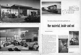 Better Homes & Gardens September 1950 Magazine Article: One material, inside and out