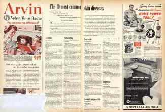 Better Homes & Gardens September 1950 Magazine Article: The 10 most common skin diseases