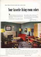 Better Homes & Gardens October 1950 Magazine Article: Your favorite living-room colors
