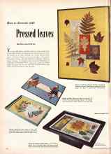 Better Homes & Gardens October 1950 Magazine Article: Pressed leaves