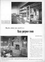 Better Homes & Gardens October 1950 Magazine Article: Many-purpose room