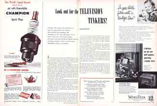Better Homes & Gardens October 1950 Magazine Article: Look out for the TELEVISION TINKERS!