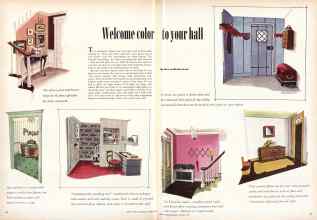Better Homes & Gardens October 1950 Magazine Article: Welcome color to your hall