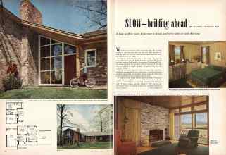 Better Homes & Gardens October 1950 Magazine Article: SLOW--building ahead