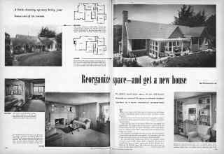 Better Homes & Gardens October 1950 Magazine Article: Reorganize space--and get a new house