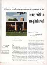 Better Homes & Gardens November 1950 Magazine Article: House with a one-pitch roof