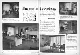 Better Homes & Gardens November 1950 Magazine Article: All one room--but it works six ways