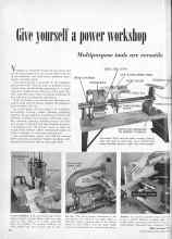 Better Homes & Gardens December 1950 Magazine Article: Give yourself a power workshop