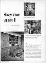 Better Homes & Gardens December 1950 Magazine Article: Storage where yon need it