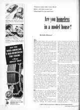 Better Homes & Gardens December 1950 Magazine Article: Are you homeless in a model house?