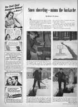 Better Homes & Gardens January 1951 Magazine Article: Snow shoveling--minus the backache