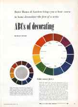 Better Homes & Gardens January 1951 Magazine Article: ABCs of decorating