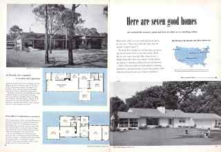 Better Homes & Gardens January 1951 Magazine Article: Here are seven good homes