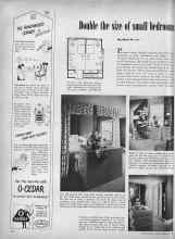 Better Homes & Gardens February 1951 Magazine Article: Double the size of small bedrooms