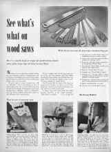 Better Homes & Gardens February 1951 Magazine Article: See what's what on wood saws
