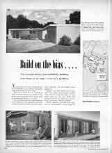 Better Homes & Gardens February 1951 Magazine Article: Build on the bias. . . .