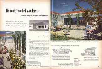 Better Homes & Gardens February 1951 Magazine Article: We really worked wonders--with a simple terrace and flowers
