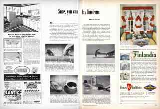 Better Homes & Gardens February 1951 Magazine Article: Sure, you can lay linoleum