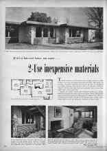 Better Homes & Gardens March 1951 Magazine Article: If it's low-cost house you want . . . 2-Use inexpensive materials