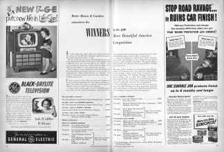 Better Homes & Gardens March 1951 Magazine Article: Better Homes & Gardens announces the WINNERS