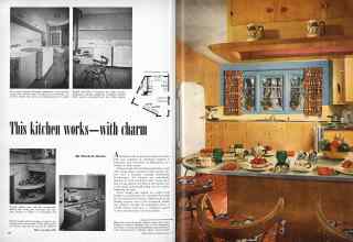 Better Homes & Gardens March 1951 Magazine Article: This kitchen works--with charm