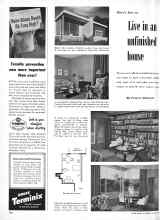 Better Homes & Gardens April 1951 Magazine Article: Here's how to Live in an unfinished house