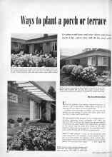 Better Homes & Gardens April 1951 Magazine Article: Ways to plant a porch or terrace