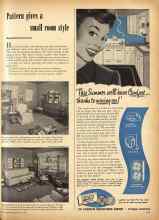 Better Homes & Gardens May 1951 Magazine Article: Pattern gives a small room style