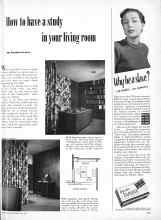 Better Homes & Gardens May 1951 Magazine Article: How to have a study in your living room