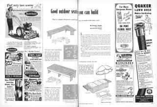 Better Homes & Gardens June 1951 Magazine Article: Good outdoor seats yon can build