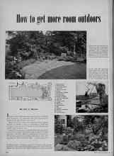 Better Homes & Gardens July 1951 Magazine Article: How to get more room outdoors