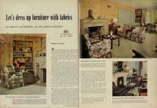 Better Homes & Gardens July 1951 Magazine Article: Let's dress up furniture with fabrics