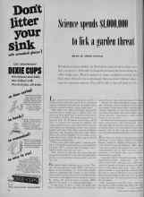 Better Homes & Gardens August 1951 Magazine Article: Science spends $1,000,000 to lick a garden threat