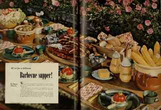 Better Homes & Gardens August 1951 Magazine Article: Barbecue supper!