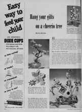 Better Homes & Gardens September 1951 Magazine Article: Hang your gifts on a cheerio tree