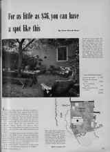Better Homes & Gardens September 1951 Magazine Article: For as little as $36, you can have a spot like this
